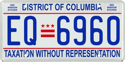 DC license plate EQ6960