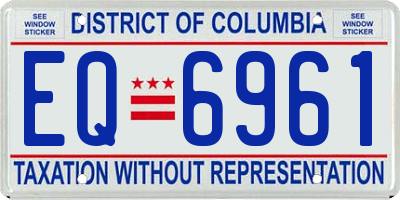DC license plate EQ6961
