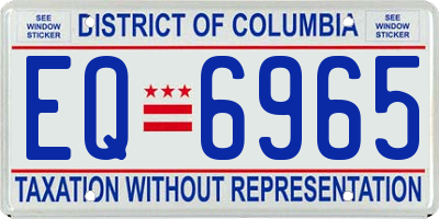 DC license plate EQ6965