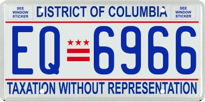 DC license plate EQ6966