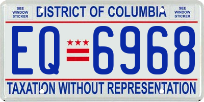 DC license plate EQ6968