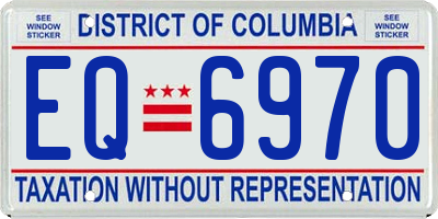 DC license plate EQ6970