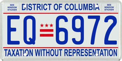 DC license plate EQ6972