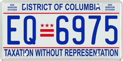 DC license plate EQ6975