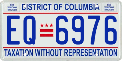 DC license plate EQ6976