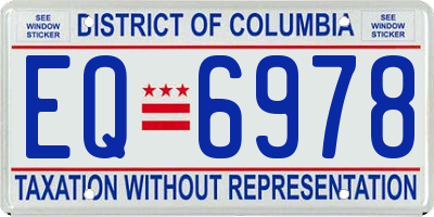 DC license plate EQ6978