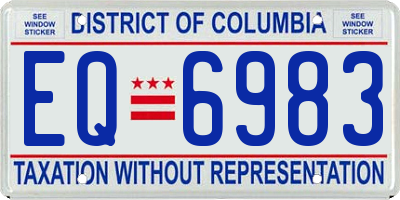 DC license plate EQ6983