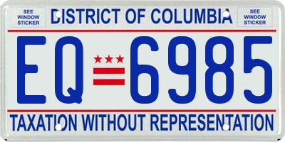 DC license plate EQ6985