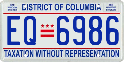 DC license plate EQ6986