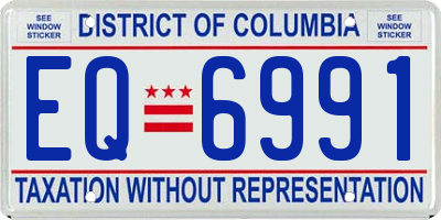 DC license plate EQ6991