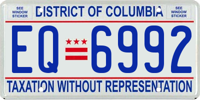DC license plate EQ6992