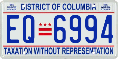 DC license plate EQ6994