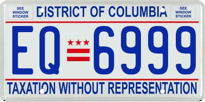 DC license plate EQ6999
