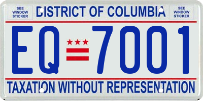 DC license plate EQ7001