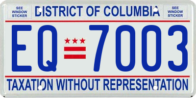 DC license plate EQ7003