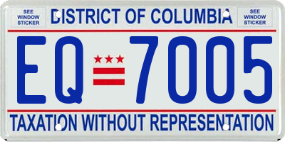 DC license plate EQ7005