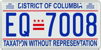DC license plate EQ7008