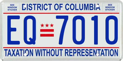 DC license plate EQ7010