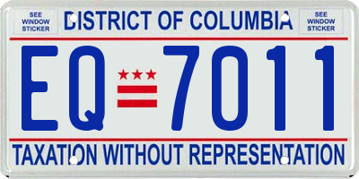 DC license plate EQ7011