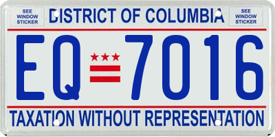 DC license plate EQ7016
