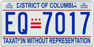 DC license plate EQ7017