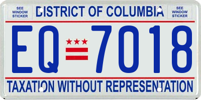 DC license plate EQ7018