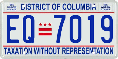 DC license plate EQ7019