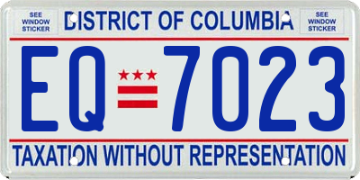 DC license plate EQ7023