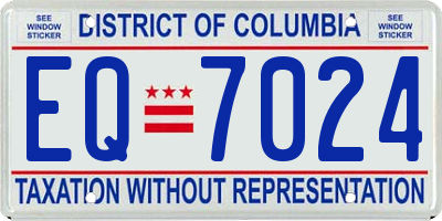 DC license plate EQ7024