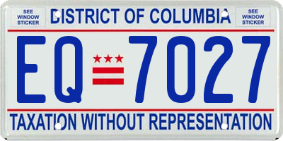 DC license plate EQ7027