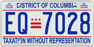 DC license plate EQ7028