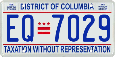 DC license plate EQ7029