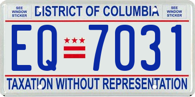 DC license plate EQ7031