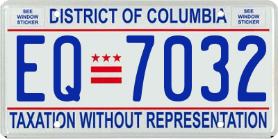 DC license plate EQ7032