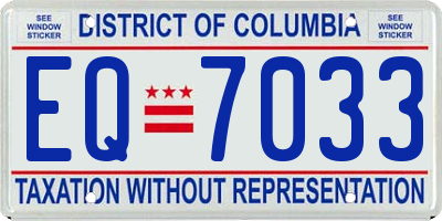 DC license plate EQ7033