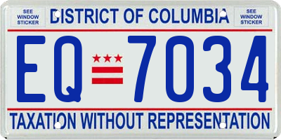 DC license plate EQ7034