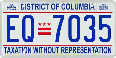 DC license plate EQ7035