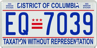 DC license plate EQ7039