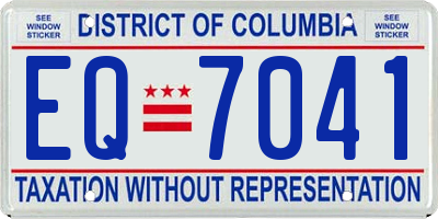 DC license plate EQ7041