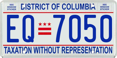 DC license plate EQ7050