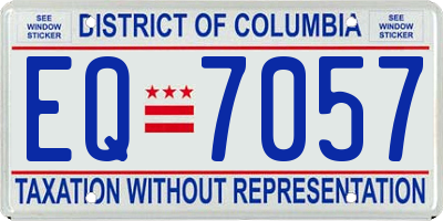 DC license plate EQ7057
