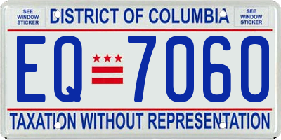 DC license plate EQ7060