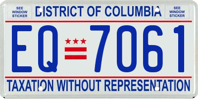 DC license plate EQ7061