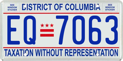DC license plate EQ7063