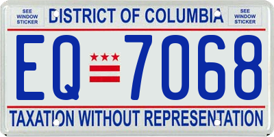 DC license plate EQ7068