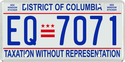 DC license plate EQ7071