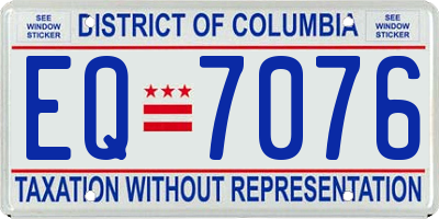DC license plate EQ7076