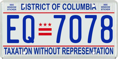 DC license plate EQ7078