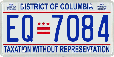 DC license plate EQ7084