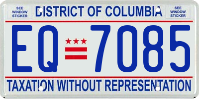 DC license plate EQ7085